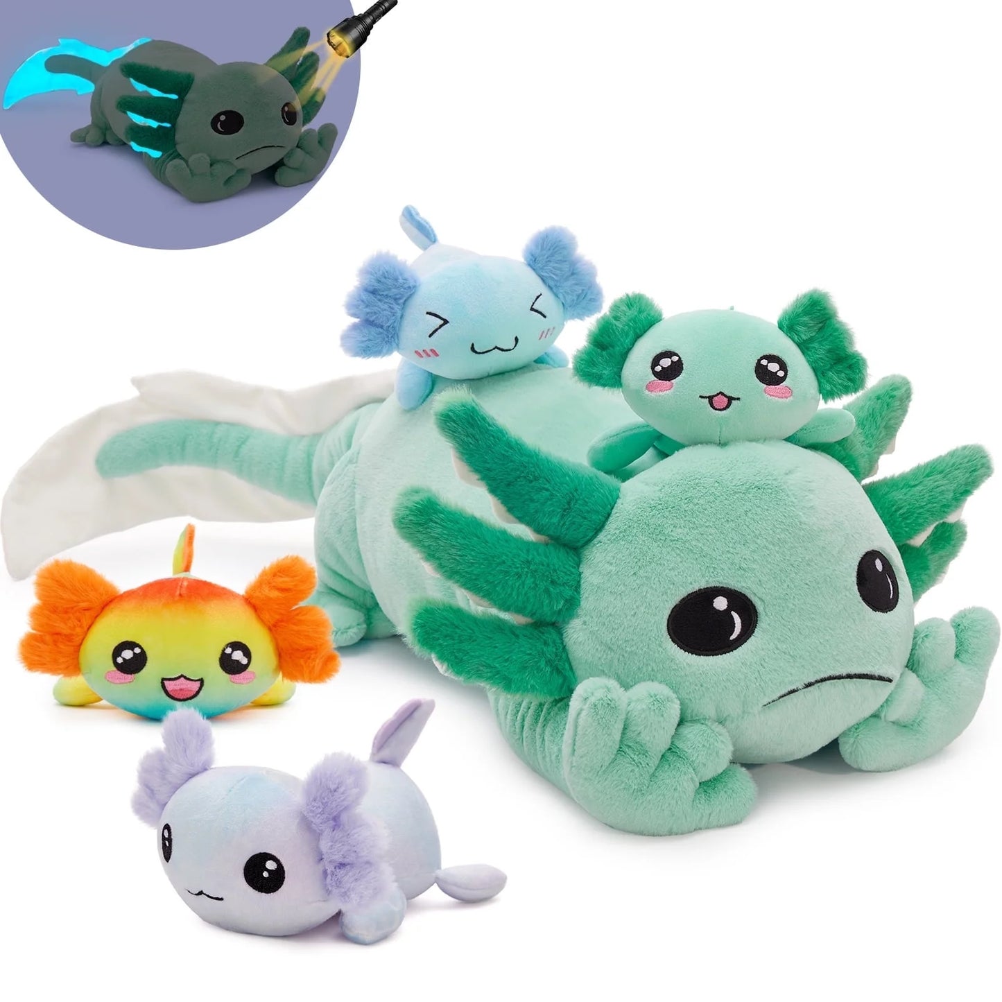 31.89in Giant Glow in the Dark Axolotl Plushie 