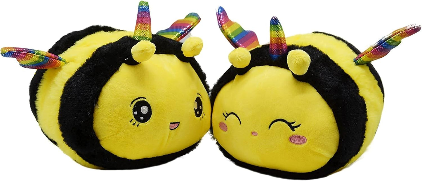 10in Cuddly Unicorn Bee Plushie with Rainbow Wings 
